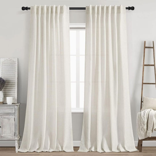 Linnea – Elegantes Vorhang-Set in Leinenoptik für ein lichtdurchflutetes Wohnambiente